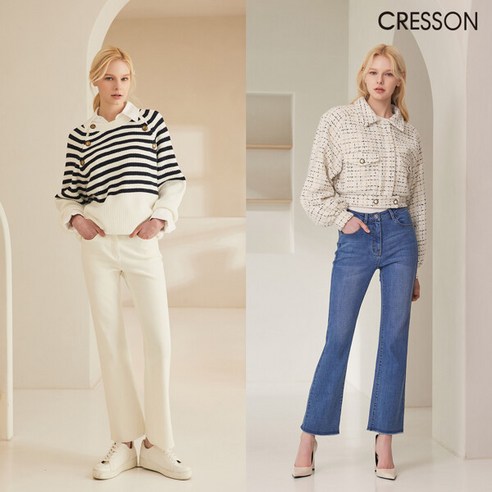 [론칭가 99000원]크레송CRESSON 벨보텀 데님 팬츠 2종