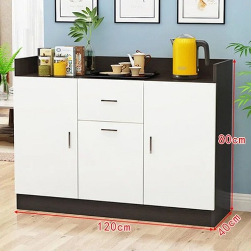 카페 셀프바 레스토랑 사무실 매장 원목 재활용 퇴식대, 3도어, 블랙 화이트 120x40x80