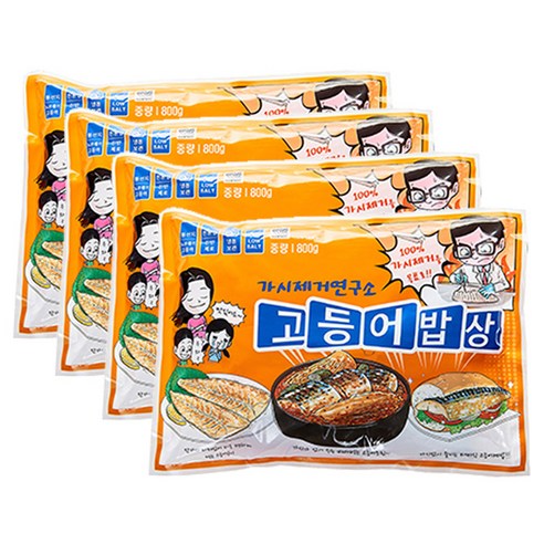 고등어밥상 노르웨이 순살 고등어 4 Set, 800g(6~7팩), 4개