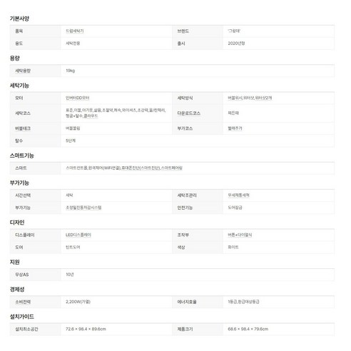 대용량, 에너지 효율, 조용함, 편리함을 갖춘 최신 삼성전자 세탁기
