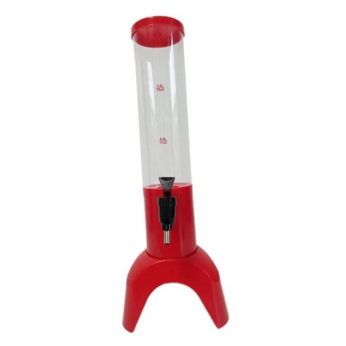 Gameday 벽 홈용 동결 튜브 맥주 디스펜서가 있는 음료 타워 음료 디스펜서, 빨간색, 1.5L, PC 및 ABS