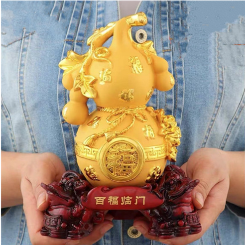 없음 조롱박소품 재물을 모은 호리병박은 백복 임가집 풍수 거실의 술장, 트럼펫 마노[복운 도착]호박