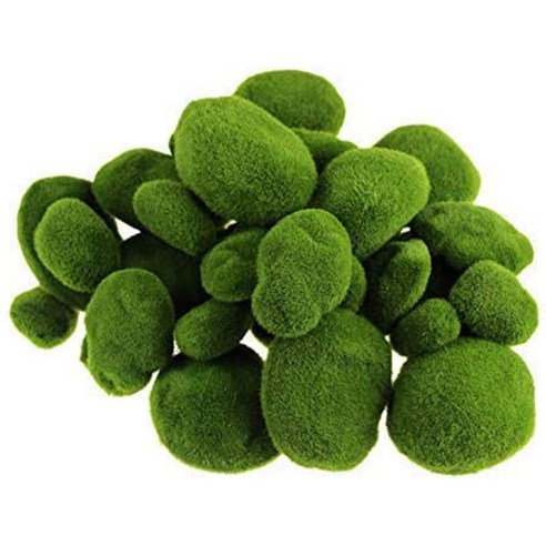 40 조각 인공 이끼 장식 가짜 녹색 이끼가 돌을 덮여 바위 (3 사이즈), 하나, 초록