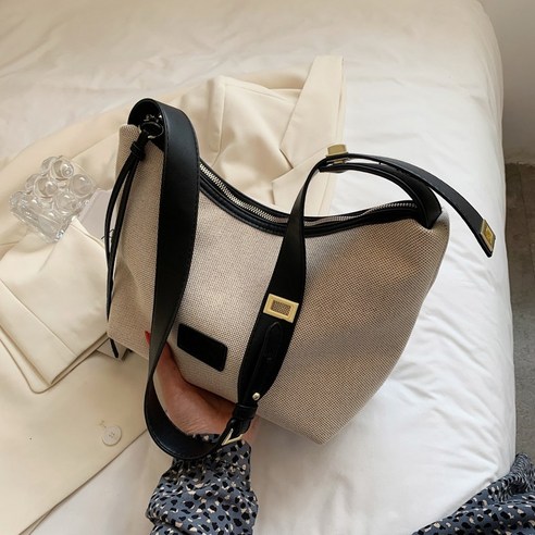 미니멀 디자인 가방 여성용 가방 여름 베스트 매치 트렌드 크로스백 캔버스 숄더 겨드랑이 만두 가방
