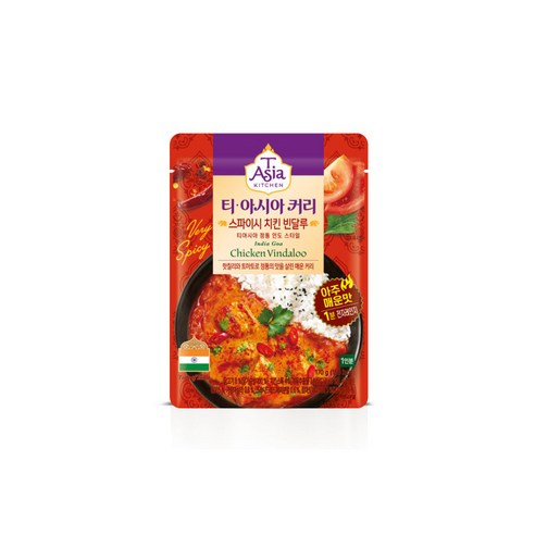 티아시아키친 스파이시 치킨 빈달루 커리, 170g, 3개