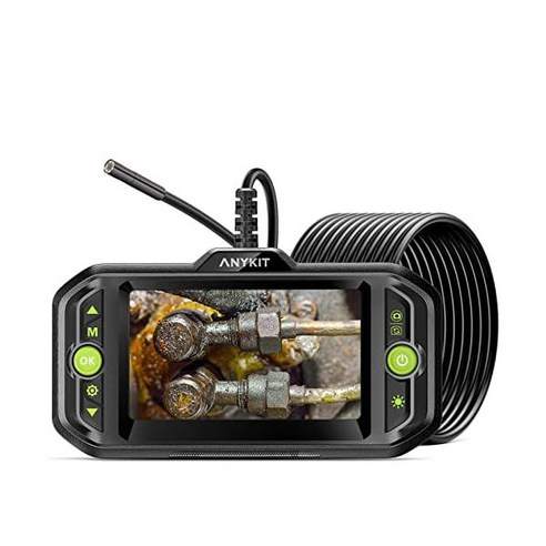 Anykit 내시경 검사 카메라 5 5mm 1080P HD 보어스코프 6개의 LED 조명 컬러 LCD 스크린 방수 스네이크 카메라 5m(16 4피트) 세미 리지드 메탈 구즈넥 카메