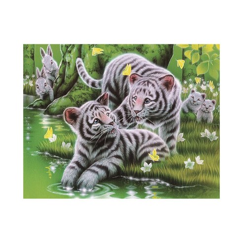 5d diy 다이아몬드 그림 그린 만화 동물 고양이 모자이크 자수 동물 스티치 자수 공예 장식, type3