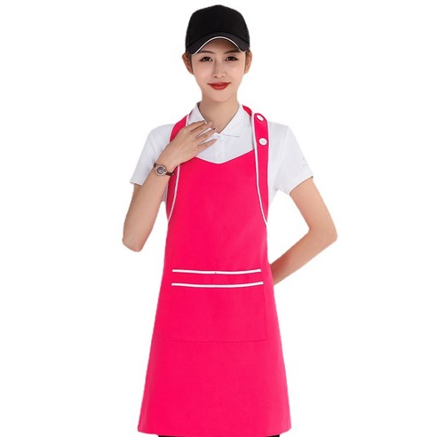 ANKRIC 호텔 직원 앞치마 홀터 더러움 앞치마 원피스앞치마, 장미
