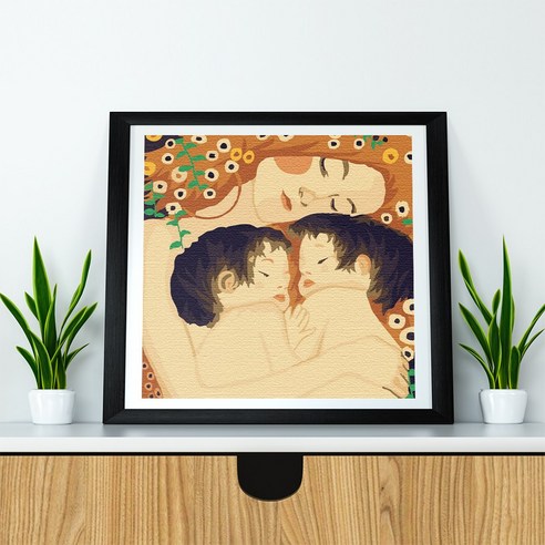 플레이어바웃 DIY 클림트 엄마와 아기 명화그리기 세트 유화 20 x 20, 클림트-엄마와 아기 (BX3245), 1개