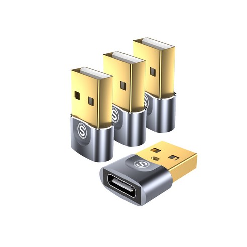 sweguard USB 3.0 A타입 to C타입 플로우 변환 젠더 OTG 변환 젠더 C 타입 to USB A 고속 변환 젠더, 24개, 회색