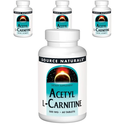 소스내츄럴스 아세틸 L-카르니틴 500mg 타블렛, 60개입, 4개, 60정