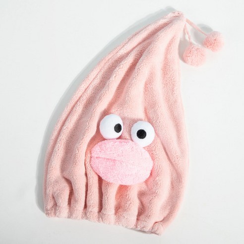 크리에이티브 캐릭터 목욕모자 러블리 더플 스카 워터코랄 드라이캡, 26*37cm, 02#핑크