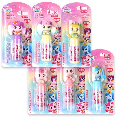 캐치티니핑 립케어 립밤 딸기향 6종, 3.8g, 1개