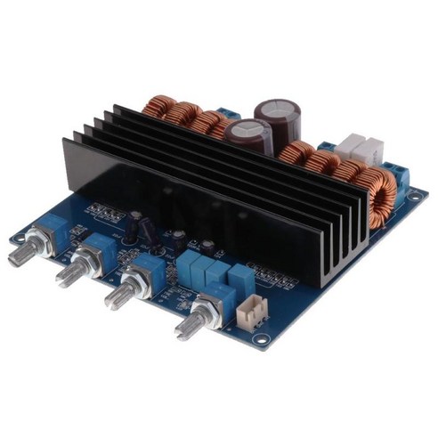 TDA7498 DC24V-32V 200W + 100W + 100W 디지털 앰프 보드 오디오 앰프 모듈, 125x115x30mm, 금속, 그림