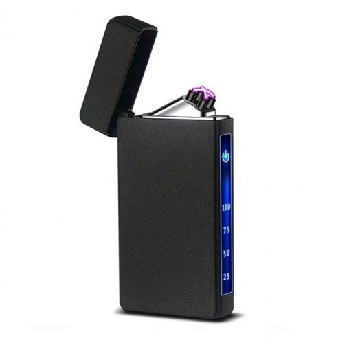 플라즈마 전기 가스 USB 특이한 충전식 예쁜 라이터 선물, 플라즈마 라이터-무지블랙