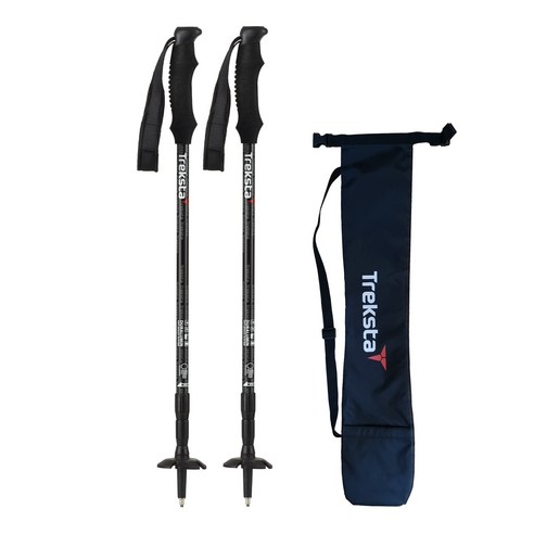 트렉스타 어코드 3단 초경량 등산스틱 2개 1세트+케이스, 블랙 그레이