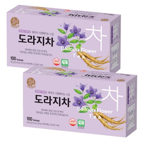 송원 우리차 도라지차 100T, 0.8g, 100개입, 2개