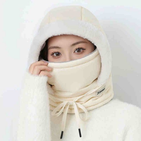 쇼몰 포근한 넥머 남여공용 후드 바라클라바, 베이지, 1개