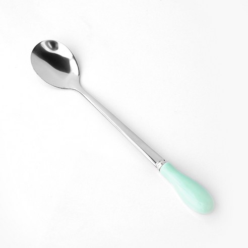 DFMEI 크리 에이 티브 세라믹 스테인레스 스틸 숟가락 스테인레스 스틸 아이스크림 숟가락 커피 숟가락 캔디 컬러 스테인레스 스틸 세라믹 숟가락\, DFMEI balg-eun nogsaeg jjalb-e