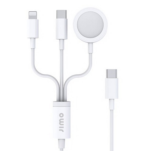 [이지모] 아이폰, 애플워치 3in1 멀티 충전 케이블 USB-A타입 – 화이트, 1개 맥세이프케이블