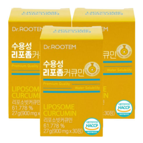 [정품] 닥터루템 수용성 리포좀 커큐민 강황 영양제 900mg x 30정 닥터루템리포좀 닥터루템커큐민, 1개