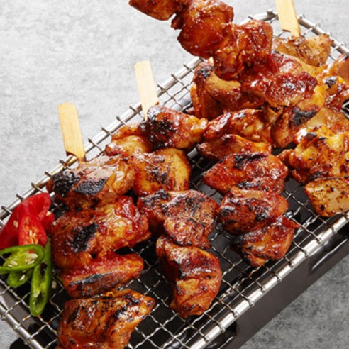 [DG] 캠핑 음식 수제 직화 닭꼬치 매운맛, 1개
