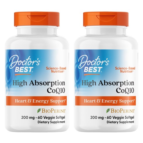 닥터스베스트 하이 앱솔션 CoQ10 200mg 베지 소프트젤 글루텐 프리, 60정, 2개