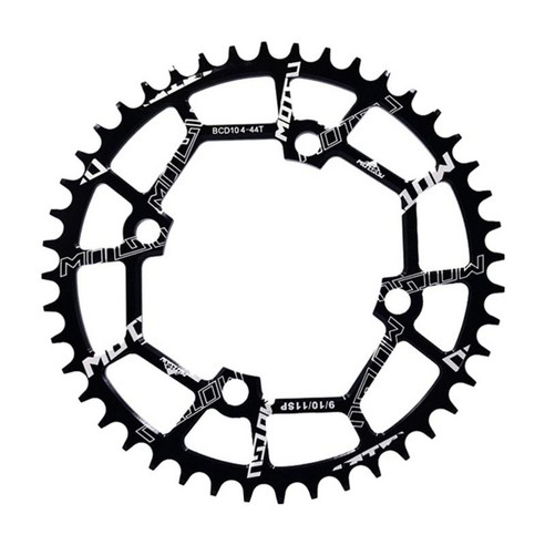 104BCD 산악 자전거 내로우 와이드 체인링 9/10/11단 MTB 트레일 팻 바이크용 104mm BCD 싱글 체인링, 블랙 44T, 알루미늄 합금
