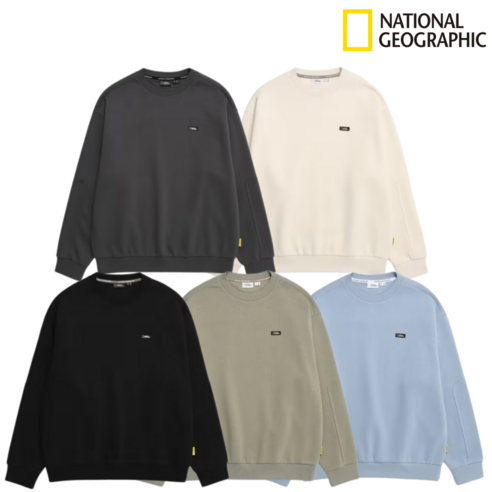 내셔널지오그래픽 N233USW901 컴포터블 오버핏 트레이닝 맨투맨 – 카본 블랙 (국내정품)