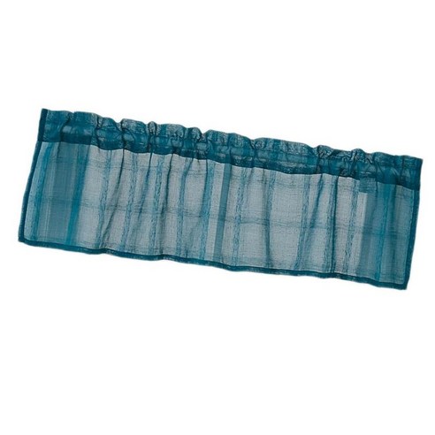 원사 포켓 홈 퍼니싱 버팔로 체크 창 커튼 티어 페어, Cyan-137x90cm, {"수건소재":"폴리 에스터"}