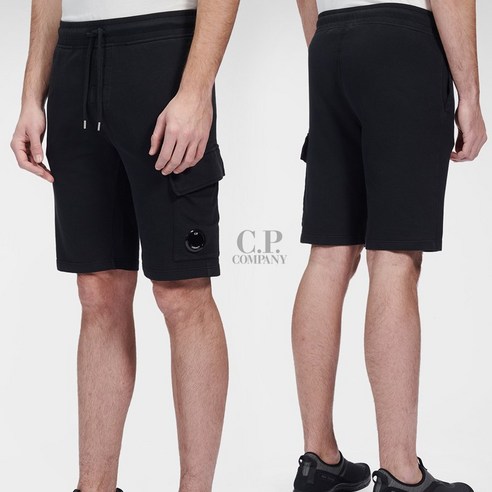 CP컴퍼니 GARMENT DYED 라이트 플리스 카고 반바지 BK cp컴퍼니반바지