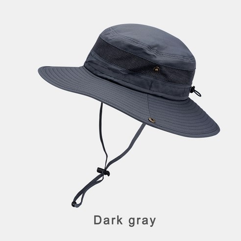[LF] 개인 맞춤 태양 모자 버킷 모자 빠른 건조 태양 모자 일반 야외 낚시 사냥 사파리 공원 라운드 모자 등산 모자, C002 Dark Gray