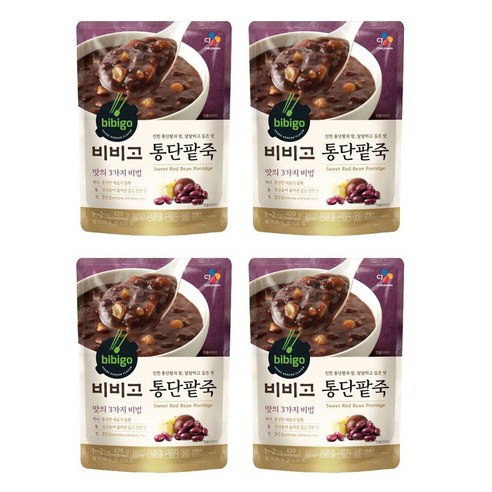 비비고 통단팥죽, 420g, 4개