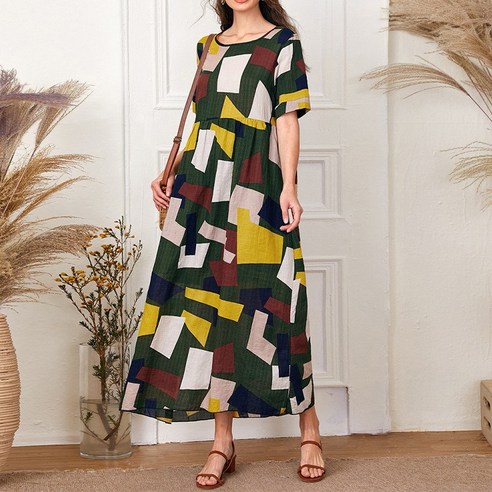 만씬 네크리스 긴팔 원피스 여