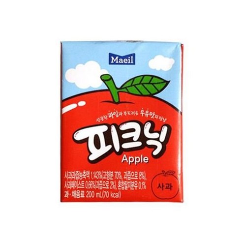 피크닉 사과 200ml 24팩, 24개