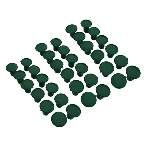 36pcs 녹색 지팡이 엔드 캡 안전 지팡이 엔드 캡 대나무 프로텍터, 3x3x3cm, 짙은 녹색, 플라스틱