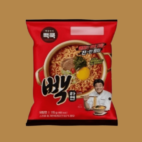 팔도 뺵쿡 빽라면 115g, 4개