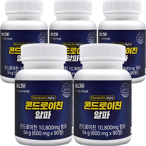 식약처 인증 콘드레이친 1200mg 이상 분말 가루 비타민 d 관절엔 콘드로이친 콘드레이친 콘드라이친 콘드로친 상어연골 우슬 초록홍합 관절 연골 관리 복합 식품 알약 캡슐 약 추천, 180정, 5개