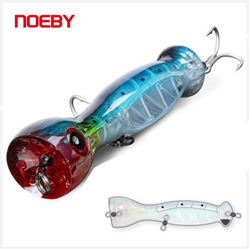 NOEBY Big Topwater Popper Lure 130mm 50g Fishing Lures Artificial Baits with Treble Hook NBL9439, {"COLOR":"002"}