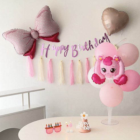 하피블리 캐치 티니핑 풍선 숫자초 테슬 가랜드 생일 파티 용품 세트, 숫자초06