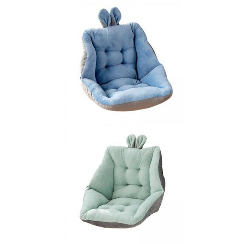 2PCS 의자 방석 좌석 안뜰 사무실 의자 좌석 박제 면 쿠션, 녹색+파랑, PP면