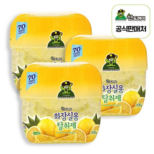 산도깨비 화장실용 탈취제, 레몬, 12개, 300g