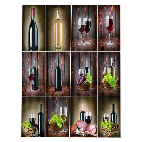 ST SHOP 블랙 아웃 커튼 3D Winebottle 창 커튼 침실 장식을위한 커튼, 설명, 폴리 에스터