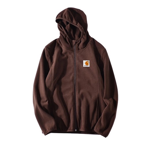 Carhartt carhartt 트렌디 브랜드 폴라 플리스 스웨터 남성 가을 루즈 램 울 솔리드 컬러 후드 가디건 자켓