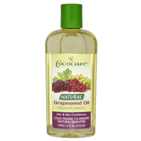 Cococare 내추럴 그레이프씨드 오일 인퓨즈 with 비타민 E, 118ml, 1개