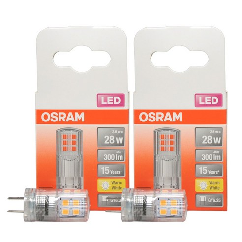 7스토어오스람 LED 핀할로겐 * 2ea, 2.6W(1개) * 2ea, 1개, 전구색