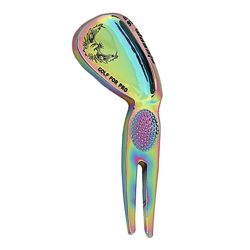 경량 골프 퍼팅 그린 수리 도구 디벗 포크 피치 포크, 다채로운, 9.2cm, 금속