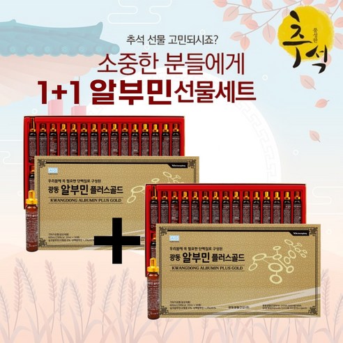 알부민  [1+1] 광동생활건강 알부민플러스골드 20ml x 30병 (총 60병) [알부민플러스], 2개, 600ml