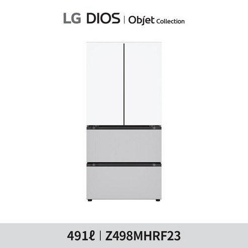 LG 오브제 김치냉장고 491L Z498MHRF23 Z498MRHF23, 그레이화이트