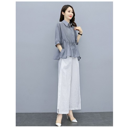여름에 딱 맞는 캐주얼하고 세련된 ANYOU 상하세트